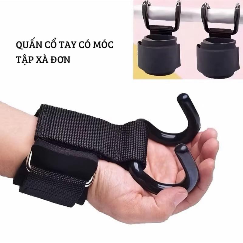 Móc Quấn Cổ Tay Hỗ Trợ Tập Xà,( Hàng Loại 1 )Dây Đai Tập Thể Dục Có Móc Chống Trơn Tuột