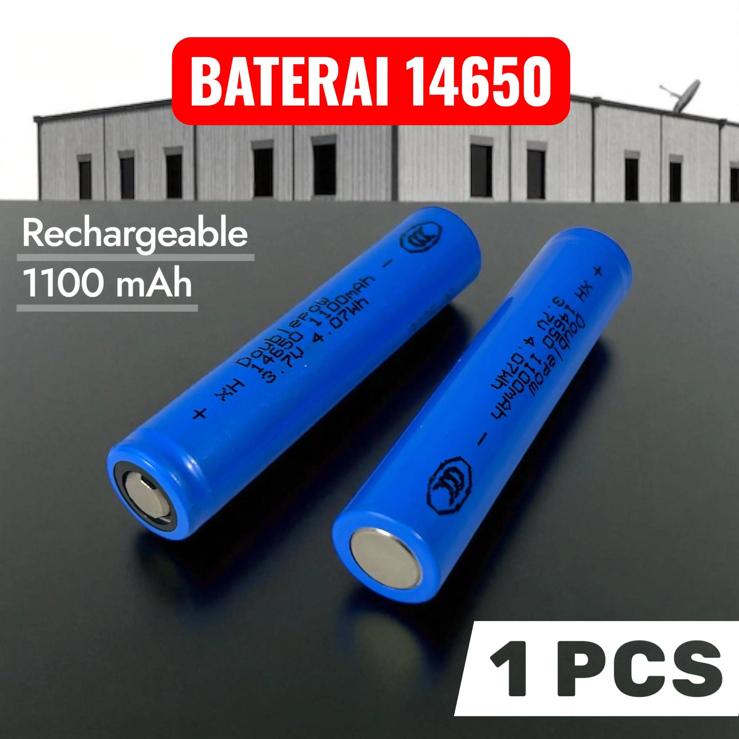 Mitra Mall Jakarta | Baterai Isi Ulang | 14650 Li-Ion Flat Top | 1100 mAh 3.7V PCS