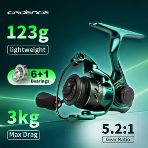 Cadence EIves Mini Spinning Reel, 123g Ringan ultralight , Bearing 6+1BB, Brek 3kg, Nisbah 5.2:1, Kekili Mikro Mesin Tepat, Design Khas Ikan Lure Toman/Kelah/Bass, Sesuai Memancing Sungai Jernih