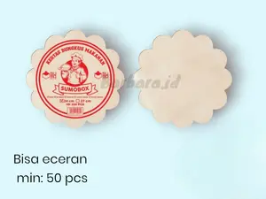 Kertas Nasi Bulat 24 cm / Kertas Nasi Bunga Kembang / Kertas Minyak /KERTAS NASI COKLAT