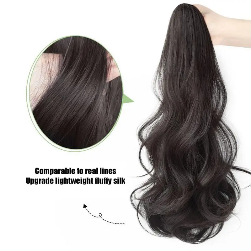 Tóc Giả Xoăn Dài Cho Nữ, Tóc Nối Đuôi Ngựa Xoăn Ngô, Mô Phỏng Tự Nhiên, Kẹp Móng Vuốt, Tóc Đuôi Ngựa, Kẹp Tóc Thời Trang 5