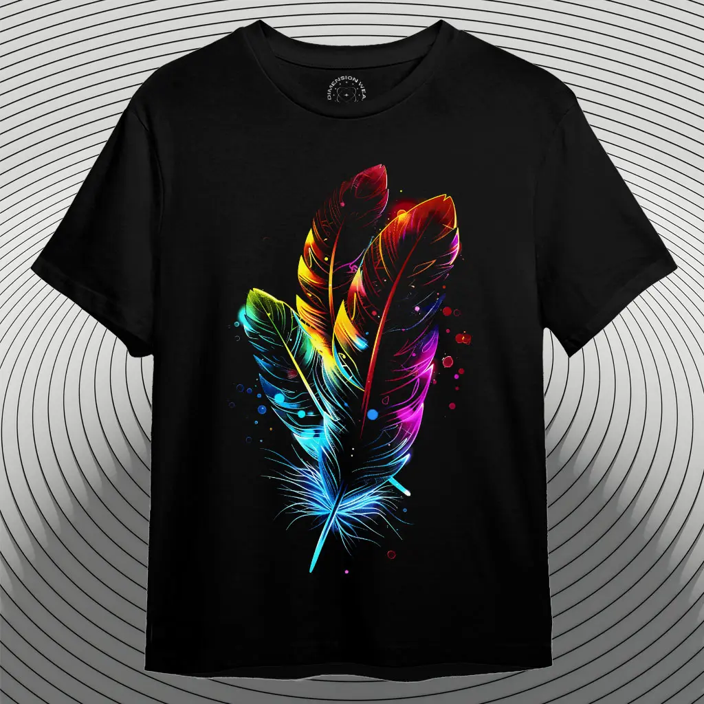 3DimensionWear T-Shirt 3D Neon plume symphony - DT0269