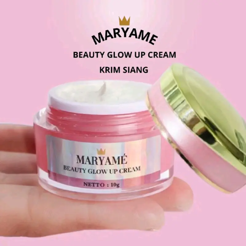 Krim Siang Maryam Bauty Glow Up untuk Mencerahkan Wajah - Pelembab, Vitamin, Perawatan, Pencerah, Hitam - Mengencangkan, Kusam, Bopeng, Muka 4