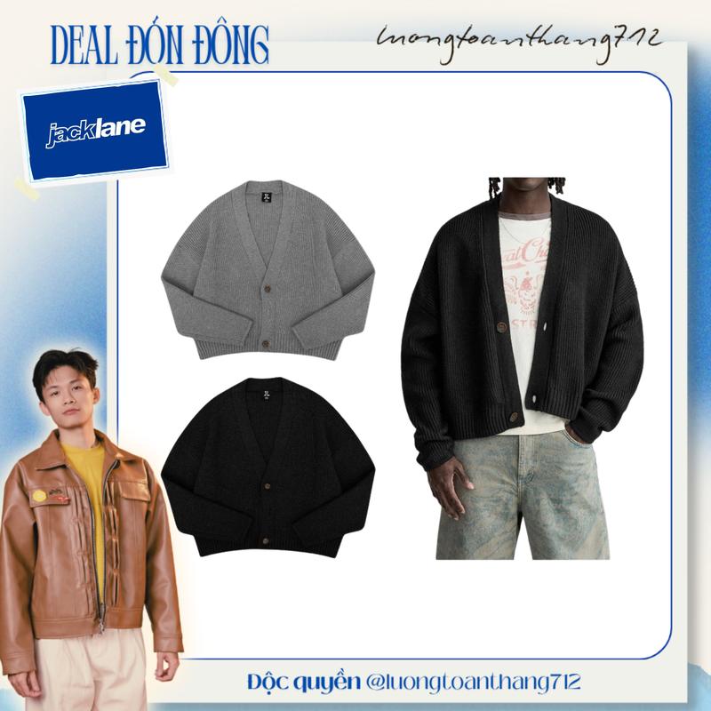 【Lương Toàn Thắng Áo Cardigan len DanieI Jack Lane Áo len nam nữ chất liệu len "lông thỏ" dệt gân lớn form boxy tôn dáng