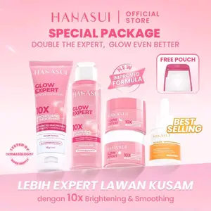 Hanasui Flawless glow paket 4in1 ( freepouch )| ANIMATE WHITENING SKINCARE| KYMMSKIN GLOWING SKINCARE| ARTHA LDT SKINCARE| hiqween skincare