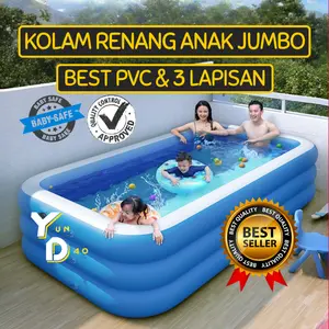 【GARANSI TUKAR] KOLAM RENANG ANAK JUMBO KARET KOLAM POMPA TIUP INFLATABLE POOL Besar Family Pool
