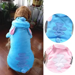 Cute samoyed dog clothes Winter Blue Pink Pet Big Large Animal Costume For Cat Warm Coat  pajamas XS 7L Outfit Two Leg Vest Coat - Pink 7L