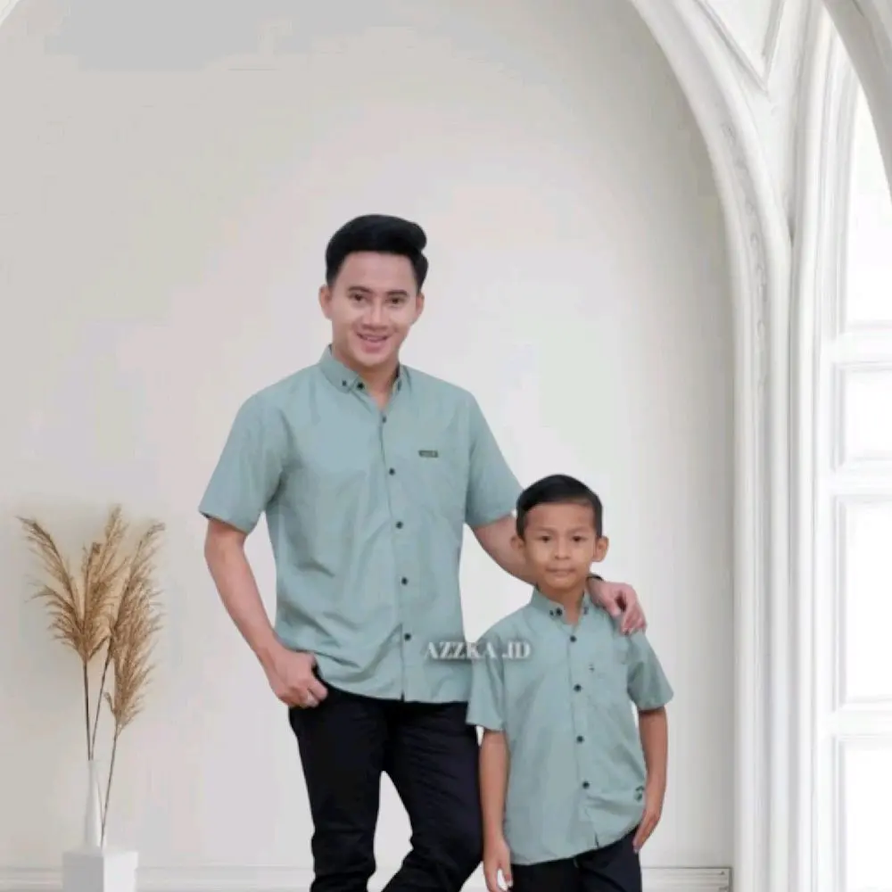 TERLARIS COUPLE KEMEJA POLOS AYAH DAN ANAK HARGA MASING MASING Pendek Katun Pria