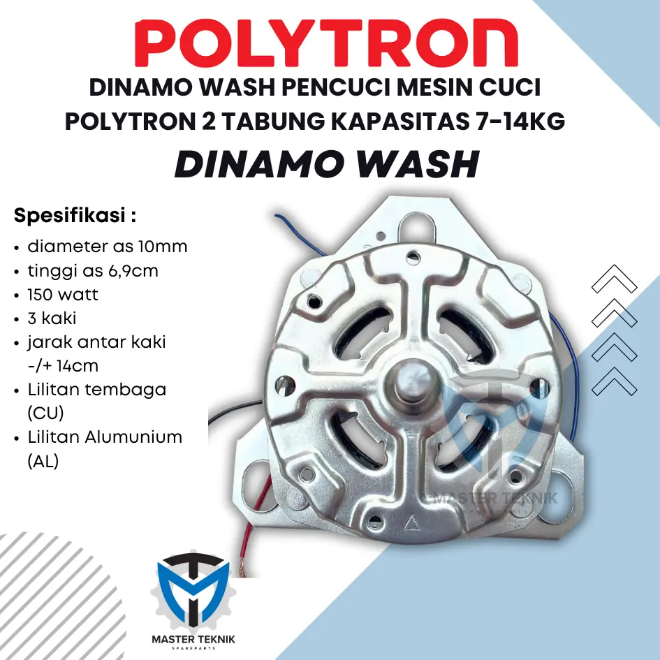 Dinamo Wash Pencuci Mesin Cuci Polytron 2 Tabung Kapasitas 7-14kg