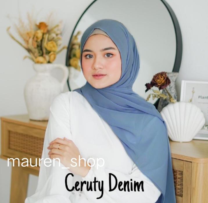 Hijab Pashmina Ceruty Polos | Jilbab Pashmina Polos Ceruty / Hijab Pasmina Ceruty