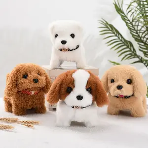 Mainan Boneka Anjing Elektrik Bahan Plush Dengan Ekor Bergoyang,Berjalan & Berbunyi simulasi anak-anak
