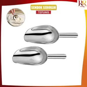 [COD] RR C1323 Sendok Es Batu Scoop Dapur Stainless Steel / Sekop Es Serokan Beras Serbaguna / Sendok Tepung Biji Gagang Panjang Anti Karat