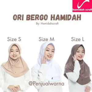 ORIGINAL BERGO HAMIDAH - BERGO BY HAMIDAH SCRAFT JILBAB BERGO KRUDUNG ANAK SEKOLAH HIJAB KEKINIAN BERGO PET ANTEM Muslim Variasi