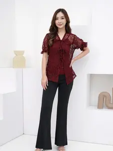 [Jexiva] - Atasan Outer Brokat Wanita Premium kebaya Cewek Korean Style Coquette Warna Regular & Big Size Rosy Outer Lace