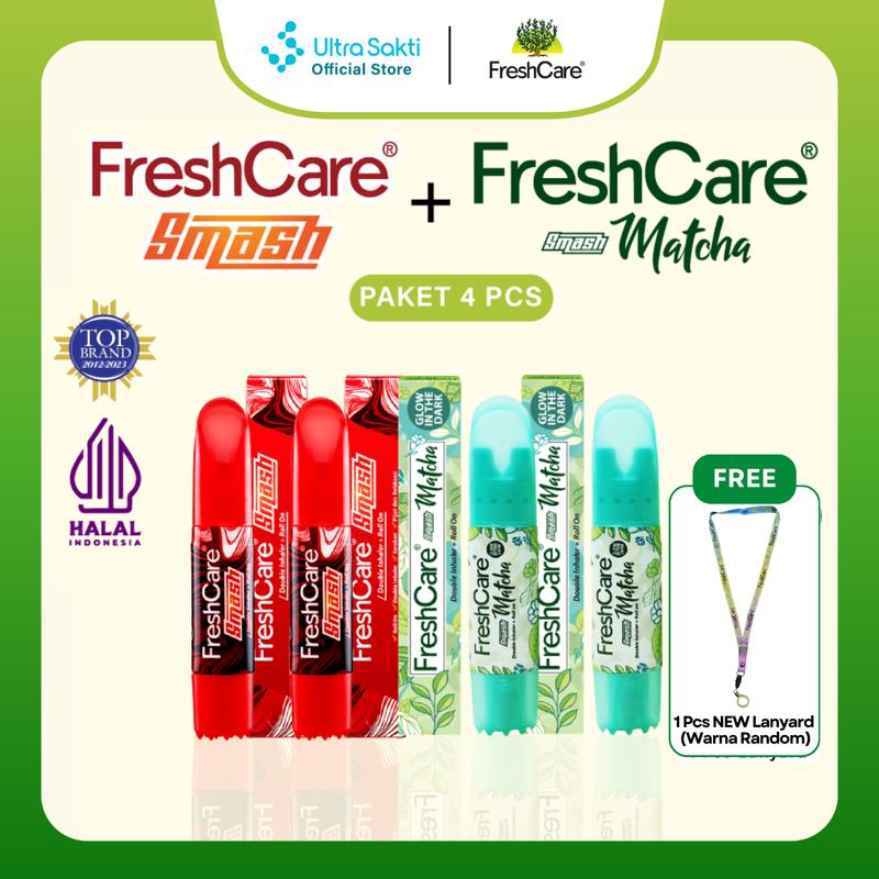Paket 4 FreshCare (2 FC Smash + 2 FC Smash Matcha) Free 1 lanyard 2