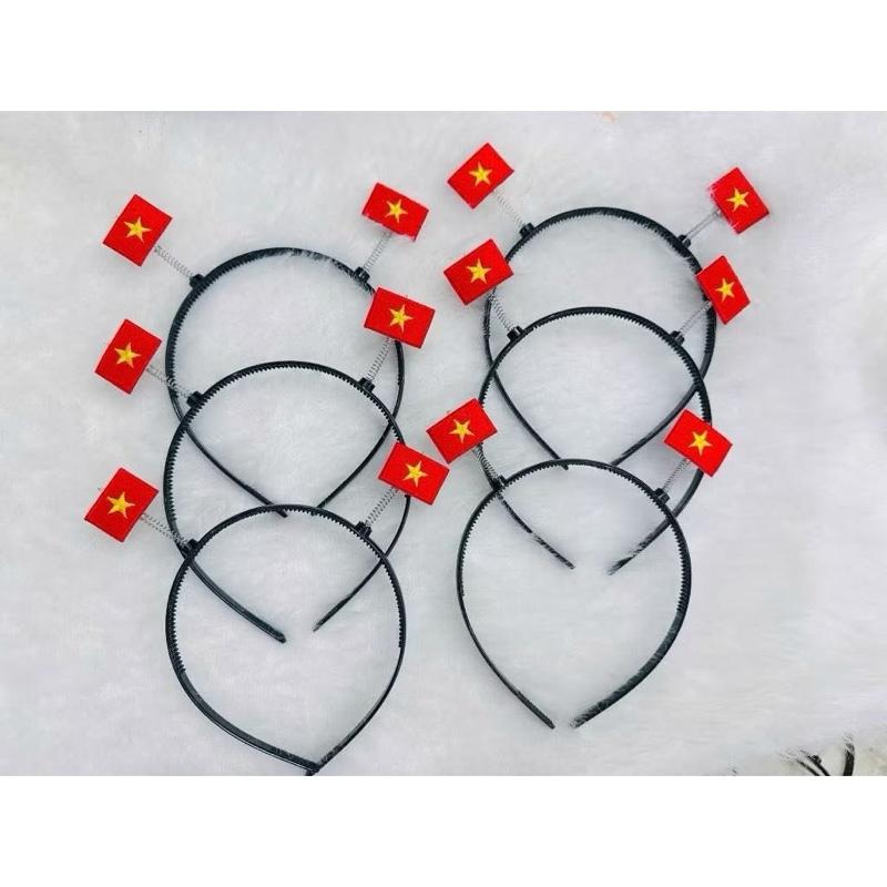 ￼Kẹp Tóc Hot trend, Kẹp tóc cờ đỏ sao vàng ngày quốc khánh 1 set 2 chiếc lá cờ thêu 8