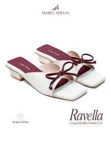 Isabel Adelia RAVELLA Heels Pita Wanita Sepatu Kondangan Elegan Hak Tahu 3 cm Kekinian Korean Style