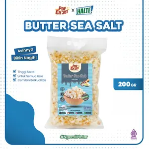 POPCORN BUTTER SEA SALT [200gr] - Halte Snack x PopENjoy Popcorn Rasa Asin Original | Snack Gurih Asin Crispy Makanan Camilan Popkron Snack Jajanan Jagung Food Cemilan
