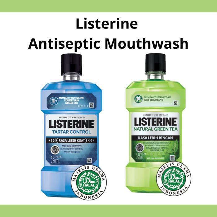 Gambar Listerine Antiseptic Mouthwash/Obat Kumur Antiseptik 250ml/Green Tea/Tartar Control - Green Tea 250ml, Listerine  dari Kios Branded_NEW Kota Administrasi Jakarta Barat Tokopedia