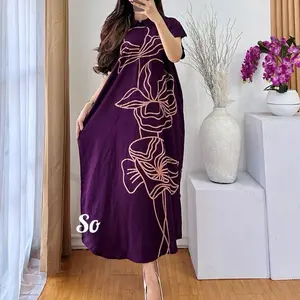Daster Mezora Bahan Rayon Premium Busui Cantik Ibu Kerah Dress Wanita