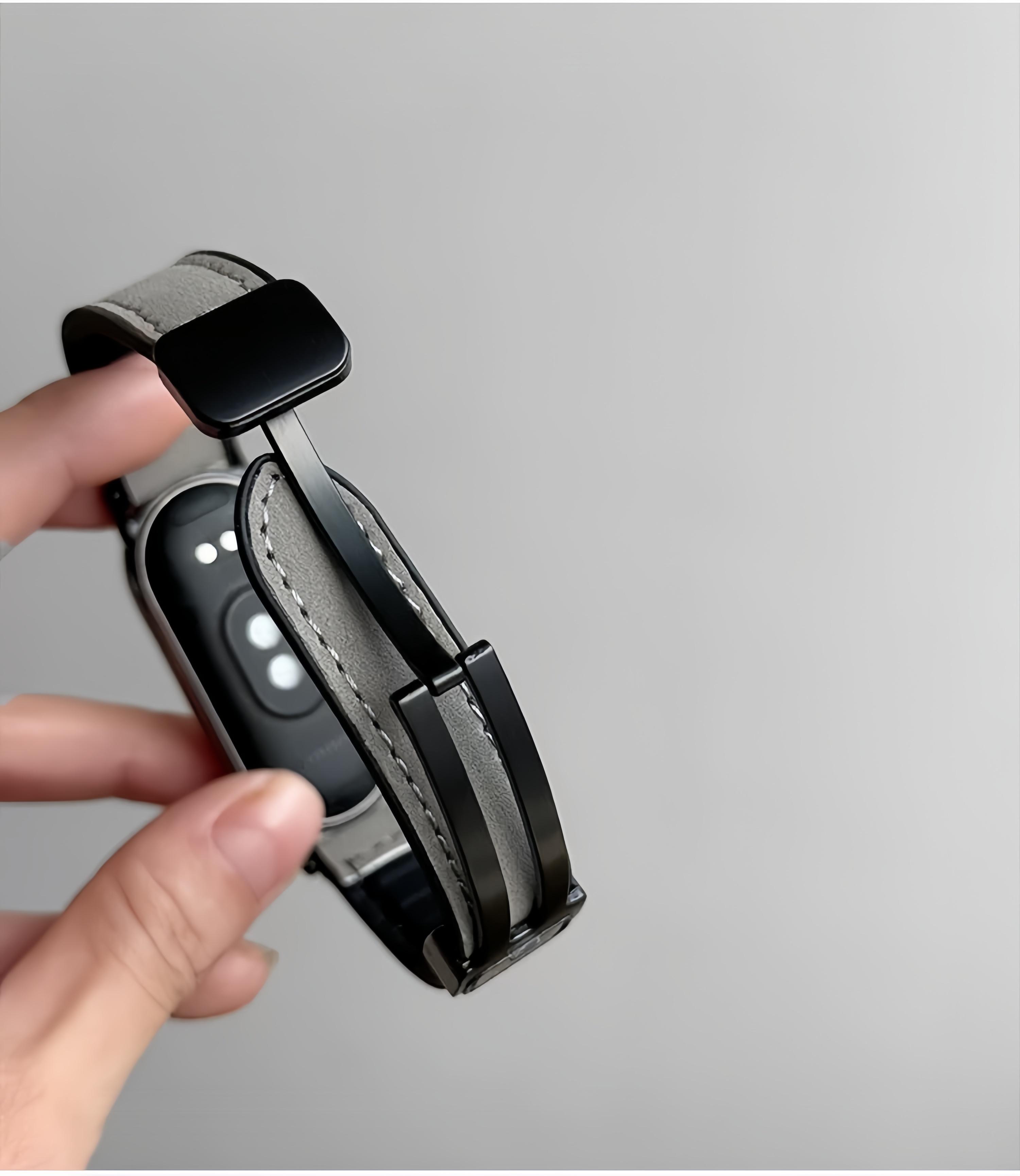 （Tidak termasuk jam）Strap untuk For Xiaomi Smart Band 8/9/10 for Miband 10/9/8 Tali Jam Tangan Kulit dengan Magnet, Anti Air, Fashionable, Berbagai Warna, Cocok untuk Olahraga dan Bisnis