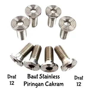 Baut Disc Piringan Cakram Probolt Stainless Model Gepeng M8X20 - Besi, Kendaraan Motorcycle