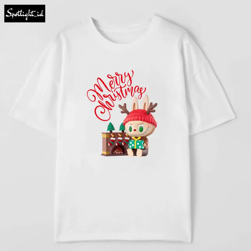 SPOTLIGHT_ID - BAJU KAOS LABUBU NATAL UNISEX COMBED 30S PREMIUM T SHIRT WANITA PRIA KAOS DISTRO , KAOS NATAL , ATASAN WANITA , BAJU NATAL , KAOS CHRISTMAS , KAOS LABUBU BISA COD 2