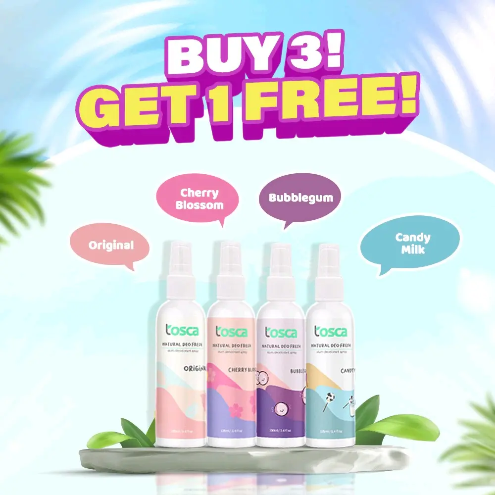 Buy 3 Get 1-Deodorant Tawas Spray Tosca 100ml Penghilang Bau Ketiak & Bau Badan