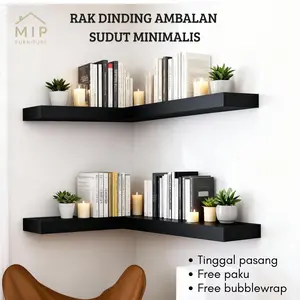MIP Ambalan Rak Dinding Sudut L Minimalis Serbaguna Aesthetic Rak Dinding Kamar Aesthetic
