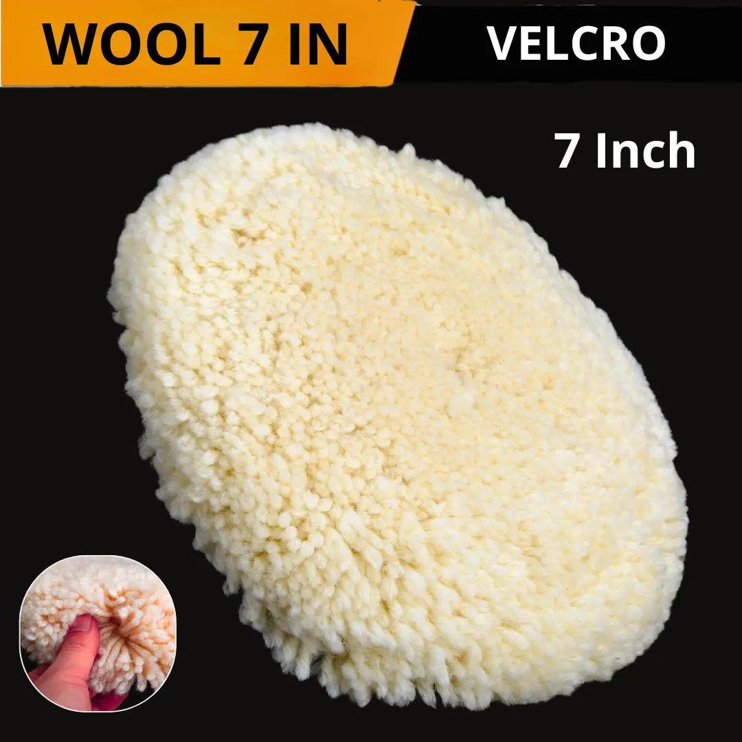 wool poles 7 inch wool bulu mesin poles velcro polisher finishing Car