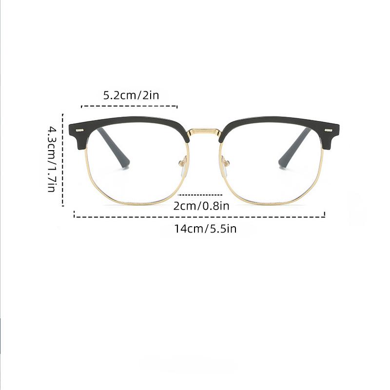 Retro Semi Rimless Photochromic Eyeglasses Square Anti-radiation Glasses For Women Men 5