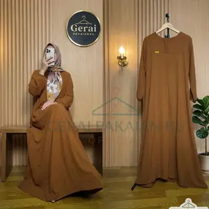 ELSIRA DRESS  (GAMIS SAJA ATAU SET HIJAB) bahan cringkel airflow