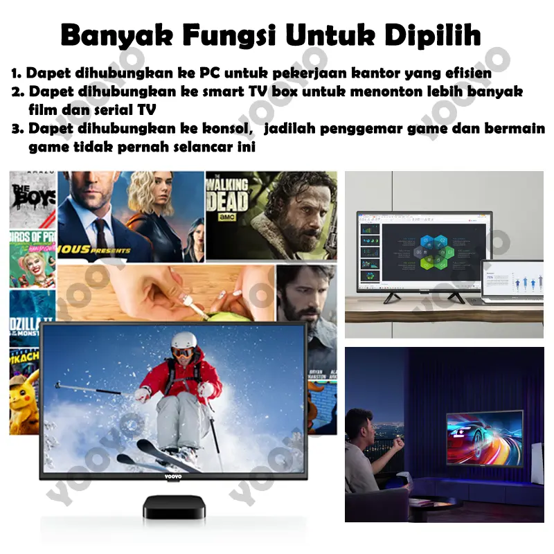 Terkini TV Digital 19 Inch TV LED HDR 10+ MEMC Dolby Audio DBX-TV FHD 2K 1080P 60HZ Televisi Murah 6