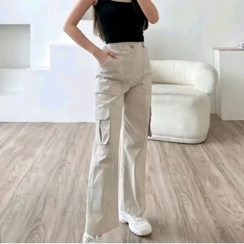 Celana Cargo Wanita Highwaist Premium - Cargo Pants Wanita Korean Style 0