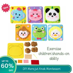 Mainan Anak DIY Merajut Montessori | Felt Wool Plastik | 21×21cm