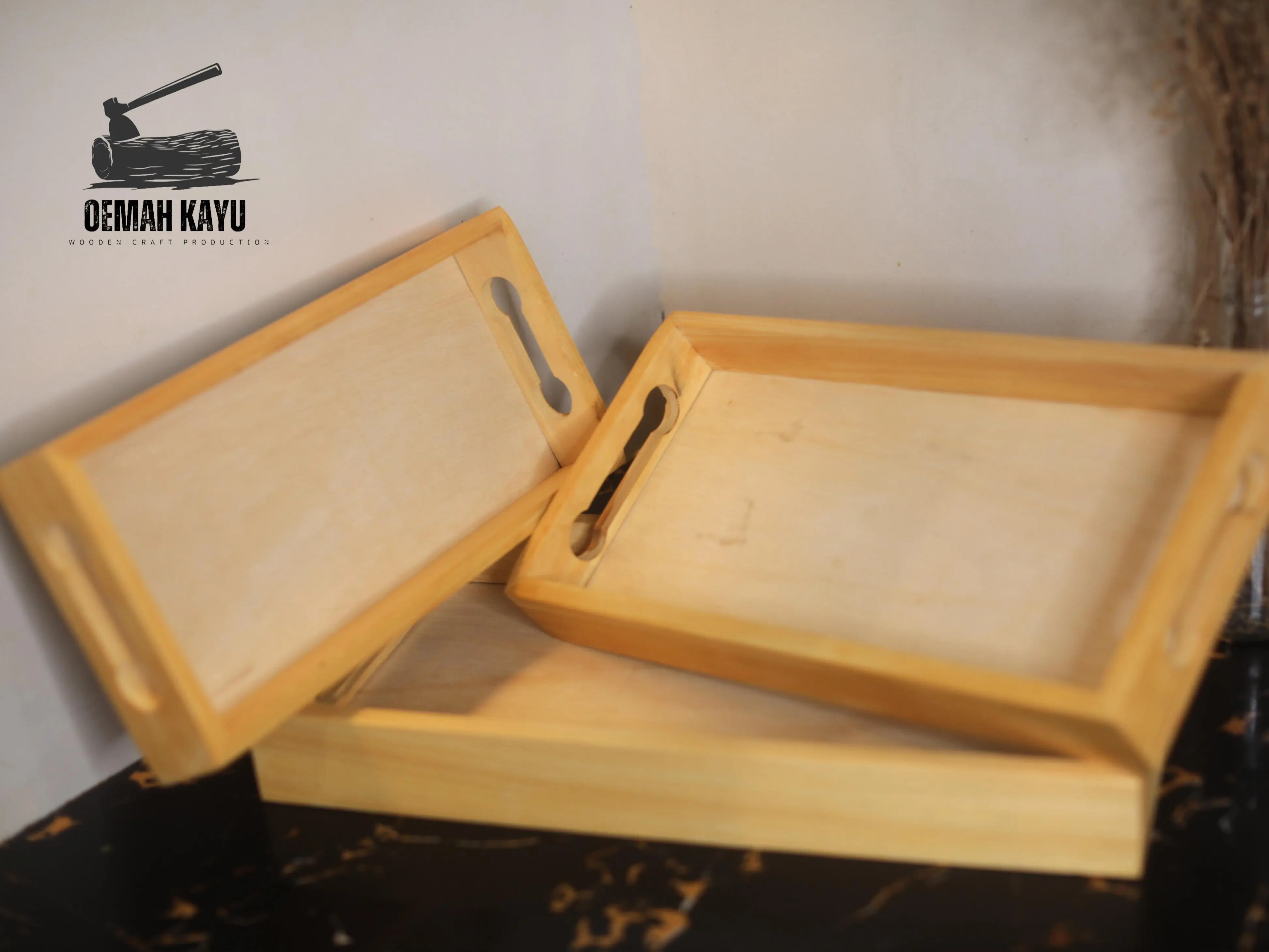 Oemah kayoe Talenan Kayu kecil dan Jumbo / Nampan Kayu pinus Premium