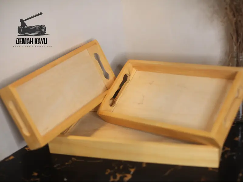Oemah kayoe Talenan Kayu kecil dan Jumbo / Nampan Kayu pinus Premium 0