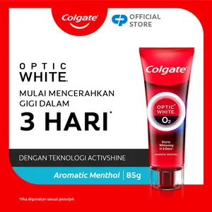 Colgate Optic White O2 Pasta Gigi Pemutih Aromatic Menthol 85gr Pasta Gigi Pemutih, Odol Pemutih Gigi, Memutihkan Gigi, Mencerahkan Gigi, Perawatan Gigi, Menyegarkan Nafas