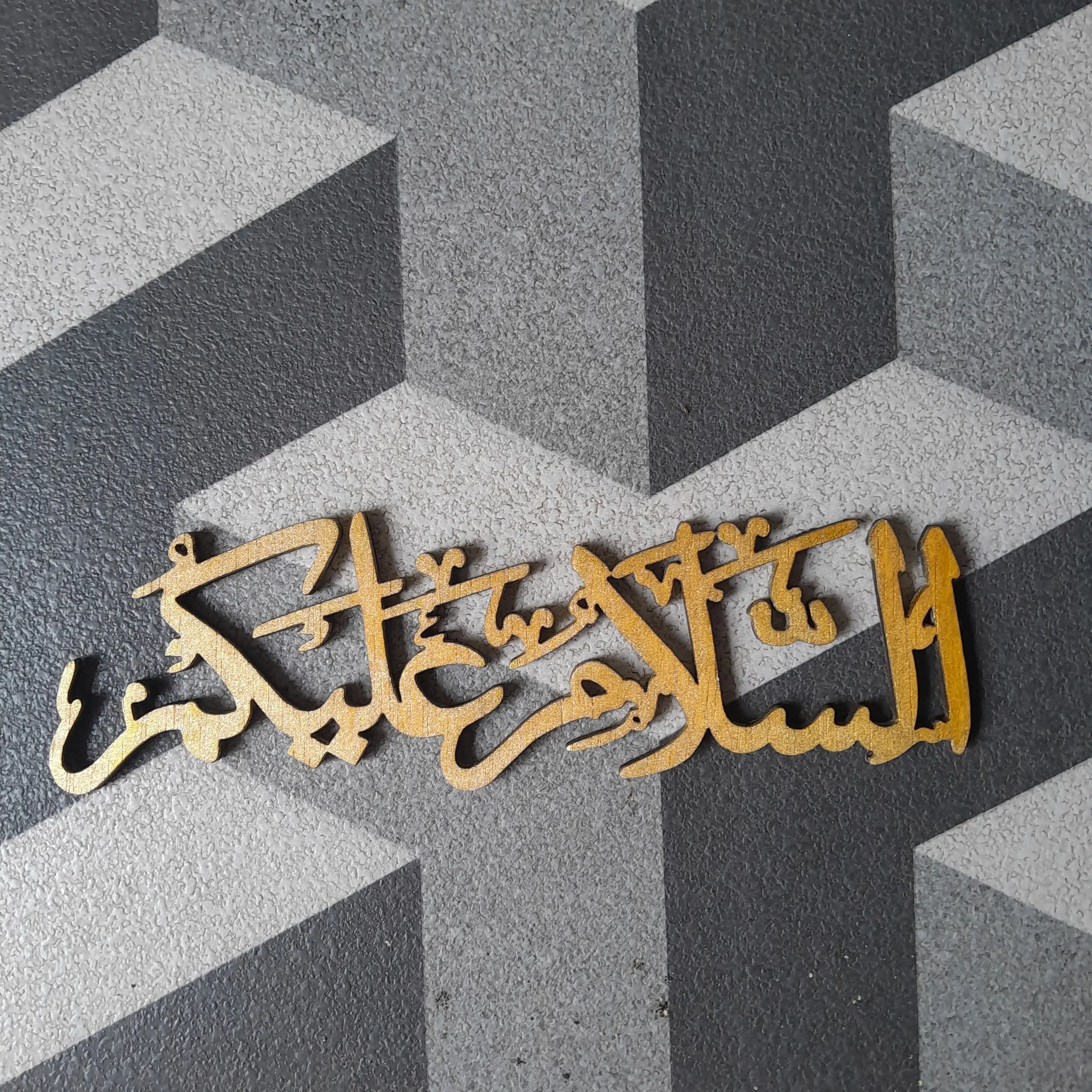 HIASAN DINDING / PINTU KALIGRAFI ASSALAMUALAIKUM FLAYWOOD