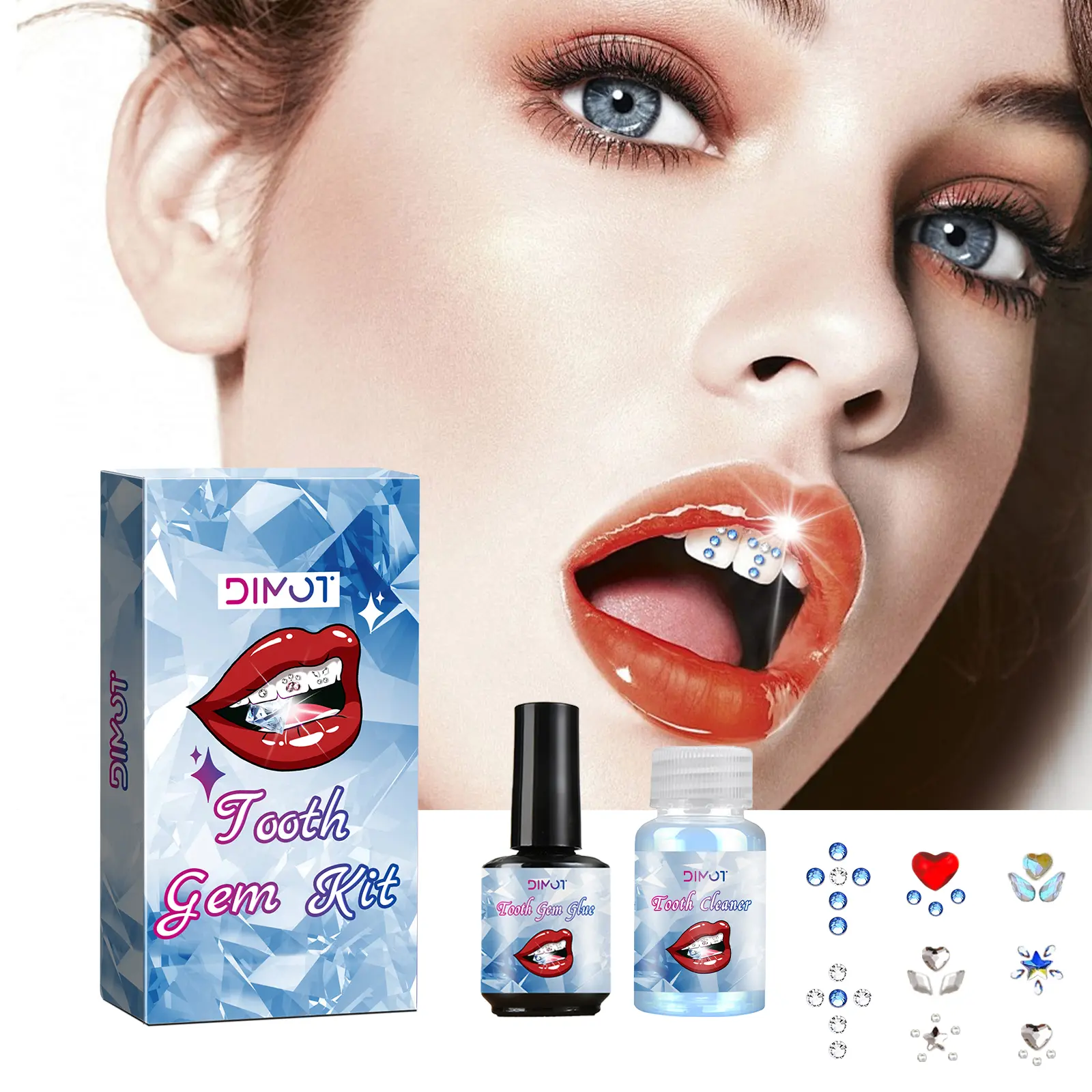 Bộ Trang Trí Trang Sức Răng, Tự Làm, Thời Trang Y2K, Bộ Đá Quý Răng Pha Lê, Có Keo, Nhẹ, Răng Trong Suốt, Đồ Trang Trí Đá Quý, Bộ Khoan Răng Lấp Lánh, Dễ Tháo Rời, Bộ Trang Trí Răng Trắng Đẹp