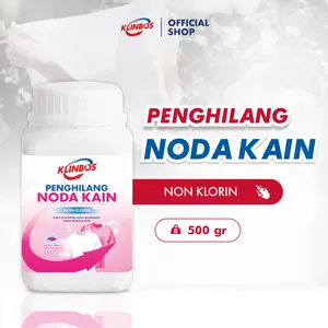 KLINBOS Penghilang Noda Kain Putih & Berwarna Non-Klorin 500gr - Cloth Stain Remover Menghilangkan Jamur, Noda Makanan, Noda Kuning Tanpa Melunturkan Warna Kain