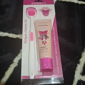 wowsmile Gel Pembersih Lidah - Gratis Sikat Lidah - Rasa Peach Mint - Menghilangkan Bau Mulut - Membersihkan Lidah - Nafas Segar - Pembersih Mulut