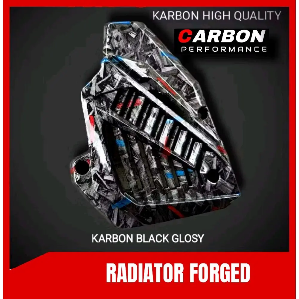 RADIATOR VARIO NEW CARBON FORGED / Radiator vario 125 150 carbon Forged tutup radiator carbon vario Glosy Motor Engine Motorcycle