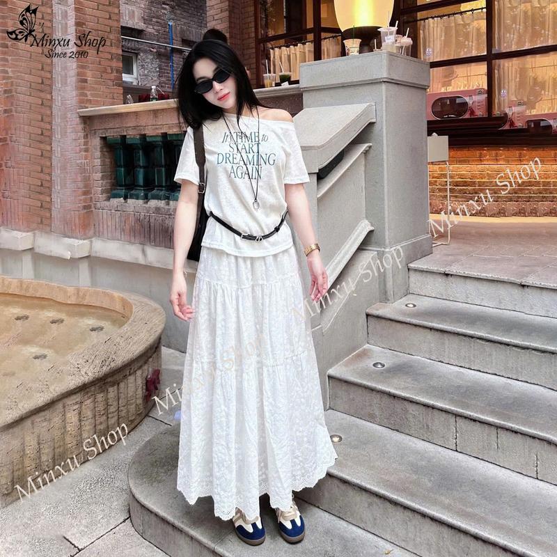 Áo Phông Nữ Kiểu Lệch Vai Chất Phông Giấy Mỏng Nhẹ Mát Hàng QC Minxu Shop CK66