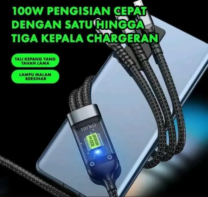 Kabel Data  Charging 4 IN 1 USB Type A, Type C, IOS Multiple Charging 27W + 67W Metal Data Cable 6