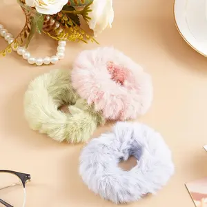 1PC Fluffy Warm Autumn Winter Elastic Hair Band Scrunchies Large Intestine Hair Ring For Women Girls Plush Hair Rope Hairwear