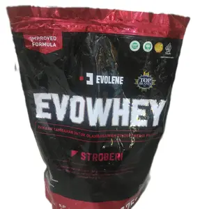 EVOLENE EVOWHEY RASA STRAWBERRY - Susu Protein Tinggi 1750g, Rasa Strawberry Lezat, Ideal untuk Suplemen Protein