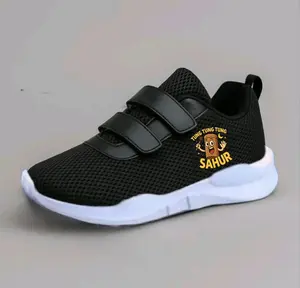 Sepatu Sneaker Anak Lucu Sneaker Sekolah SPP02 Motif Tung Tung Sahur Hitam Murah Trendi Berkualitas