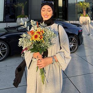 Pakaian Muslimah, Warna Pejal, Bahan Kapas, Gaya Abaya dan Baju Kurung, Elegan dan Sederhana, Fesyen, LR737