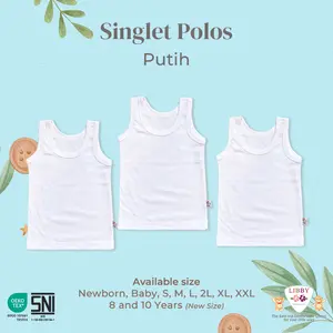 LIBBY Singlet Bayi & Anak Polos Putih (1 pcs)